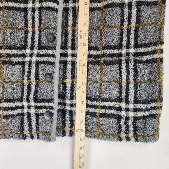 Adrienne Vittadini Vest Womens Large Gray Plaid Button Up Pockets Vintage USA - Picture 5 of 9